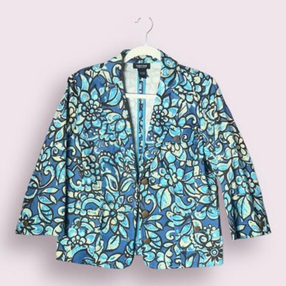 Jackets & Blazers - Vintage Parisian Signature Floral Blazer Size 10‎